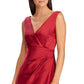 Vestido de festa feminino Ralph Lauren, sem mangas, decote em V, comprimento até o joelho, tamanho 14, vermelho