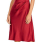 Vestido de festa feminino Ralph Lauren, sem mangas, decote em V, comprimento até o joelho, tamanho 14, vermelho