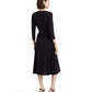 Vestido feminino preto com cinto e fenda lateral RALPH LAUREN tamanho 12