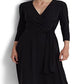 Vestido midi Ralph Lauren feminino em jersey fosco, preto, tamanho 18