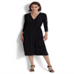 Vestido midi Ralph Lauren feminino em jersey fosco, preto, tamanho 18