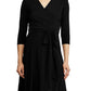 Vestido midi Ralph Lauren feminino em jersey fosco, preto, tamanho 8