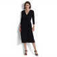 Vestido midi Ralph Lauren feminino em jersey fosco, preto, tamanho 8