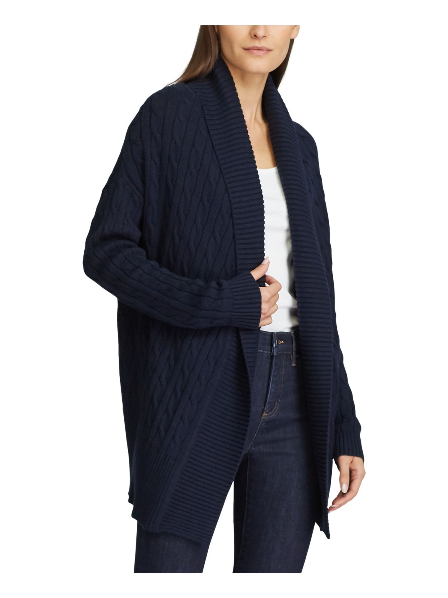 Cardigan Ralph Lauren Feminino Manga Longa Aberto Azul Tamanho 34X16
