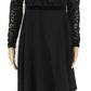 Vestido de veludo e renda Ralph Lauren feminino, preto, tamanho 2, pequeno