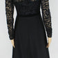 Vestido de veludo e renda Ralph Lauren feminino, preto, tamanho 2, pequeno