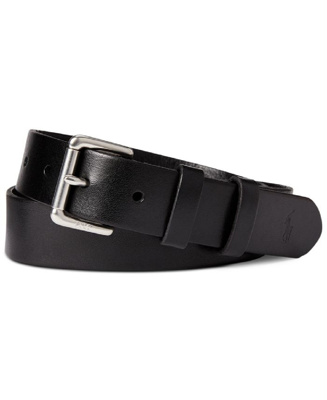 Cinto de couro masculino Polo Ralph Lauren, preto, tamanho 36