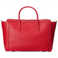 Bolsa tote Ralph Lauren feminina de couro granulado vermelha, tamanho regular