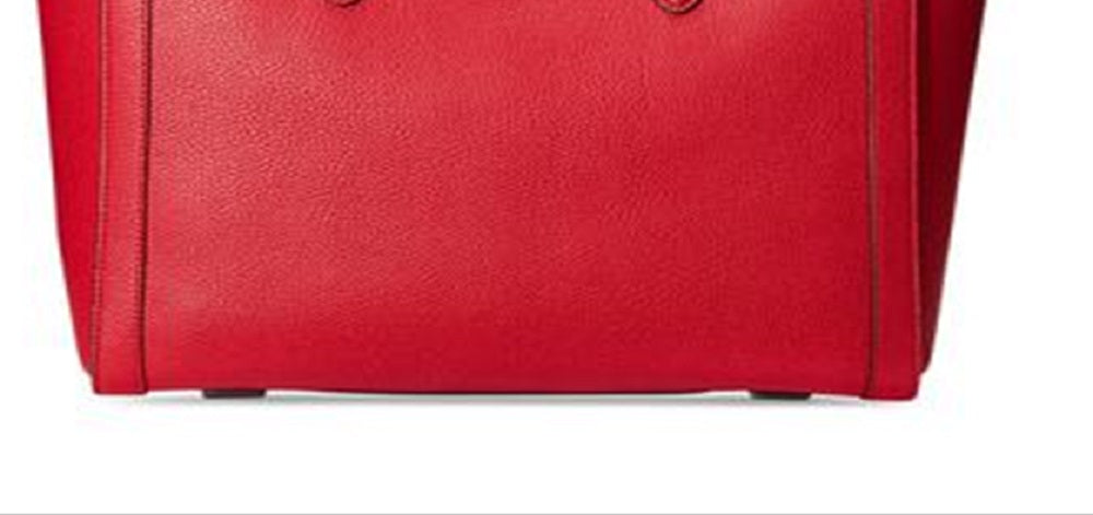 Bolsa tote Ralph Lauren feminina de couro granulado vermelha, tamanho regular