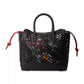 Bolsa tote Ralph Lauren Tyler de couro perfurado feminina, preta