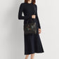 Bolsa tote Ralph Lauren Tyler de couro perfurado feminina, preta