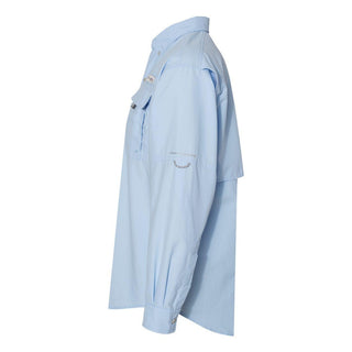 Camisa Columbia Masculina PFG Big &amp; Tall Bahama II Manga Longa Azul Tamanho XXX-G