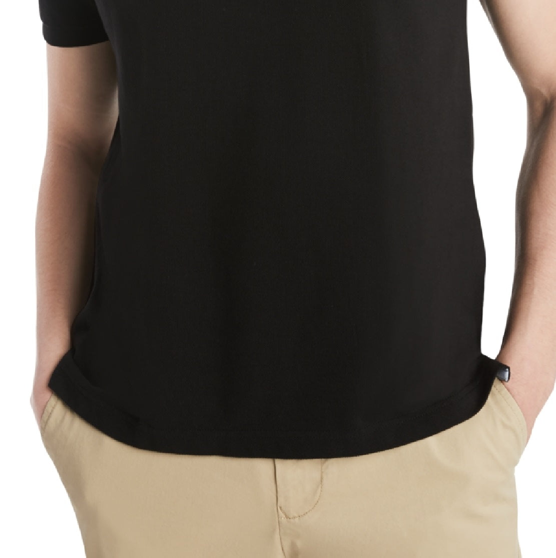 Tommy Hilfiger Custom Fit Ivy Polo Masculino Preto Tamanho Médio