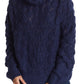 FRNCH Neola Oversized Mock Neck Sweater in Blue, Size Medium