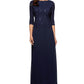 Vestido de festa feminino Alex Evenings com lantejoulas e chiffon, azul, tamanho 12