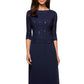 Vestido de festa feminino Alex Evenings com lantejoulas e chiffon, azul, tamanho 18