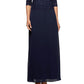 Vestido de festa feminino Alex Evenings com lantejoulas e chiffon, azul, tamanho 18