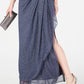 Vestido feminino Alex Evenings com ombros descobertos e babados e glitter, cinza, tamanho 8 pequeno