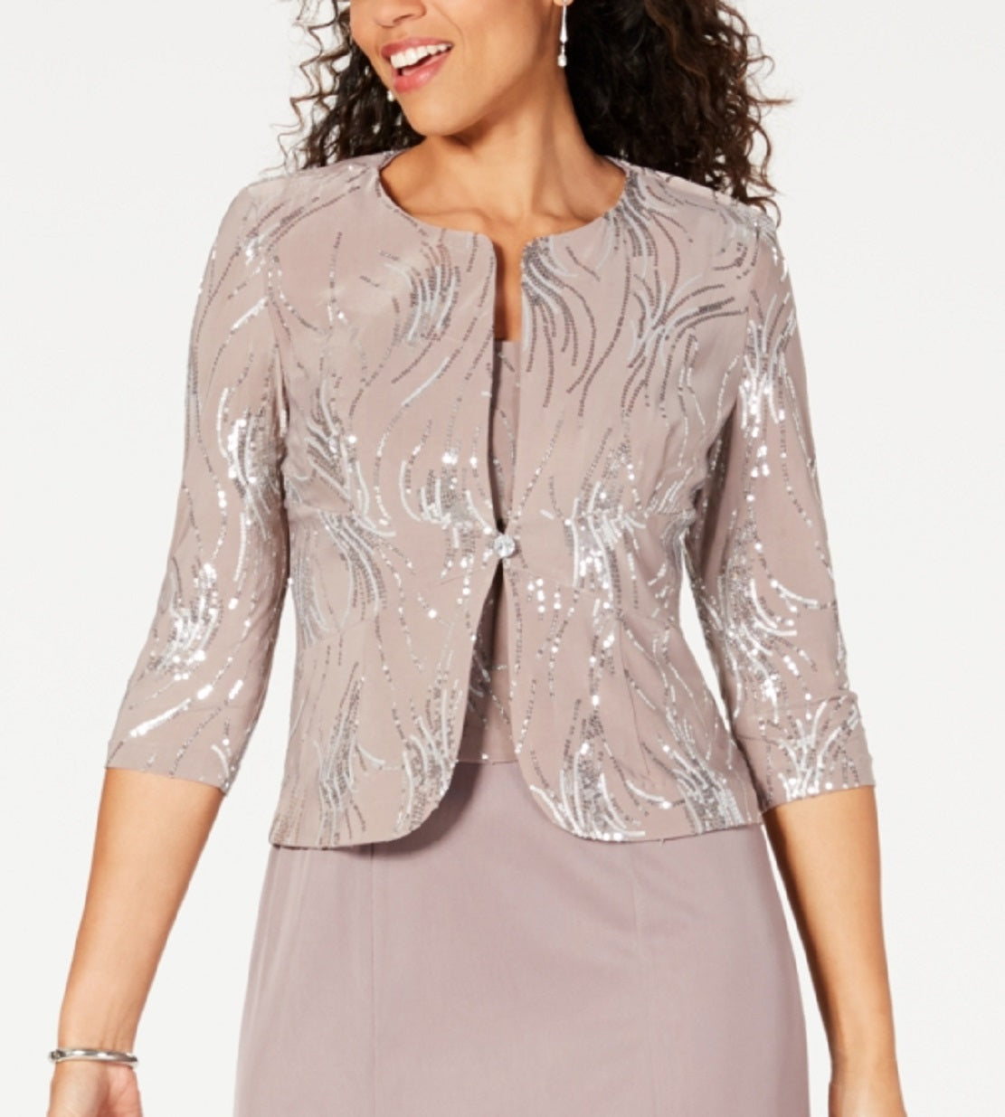 Alex Evenings Vestido de noite feminino sem mangas com decote quadrado e midi, cinza, tamanho 10 pequeno