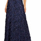 Vestido de festa feminino Alex Evenings com decote em A e renda, azul, tamanho 12