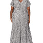 Vestido de festa feminino Alex Evenings com decote em A e renda, cinza, tamanho 16