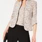 Conjunto de jaqueta e blusa estampada feminina Alex Evenings, marrom, tamanho pequeno grande