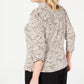Conjunto de duas peças feminino Alex Evenings com estampa floral bege, tamanho 2X