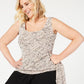 Conjunto de duas peças feminino Alex Evenings com estampa floral bege, tamanho 2X