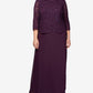 Vestido feminino Alex Evenings, modelo A, duas peças, roxo, tamanho pequeno