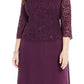 Vestido de festa feminino Alex Evenings, duas peças, corte A, roxo, tamanho 18W