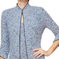 Conjunto de jaqueta e blusa estampada feminina Alex Evenings, azul, tamanho pequeno médio