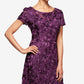 Vestido de festa feminino Alex Evenings com decote em A e renda, roxo, tamanho 14