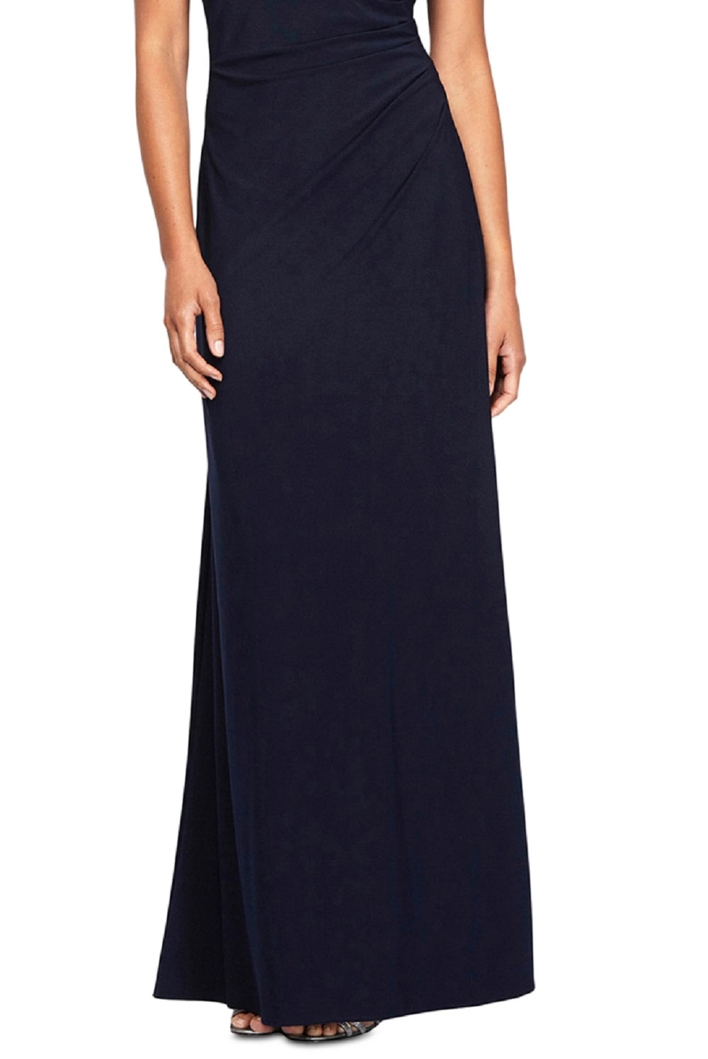 Vestido feminino Alex Evenings com corpete brocado e cintura império, azul, tamanho 8