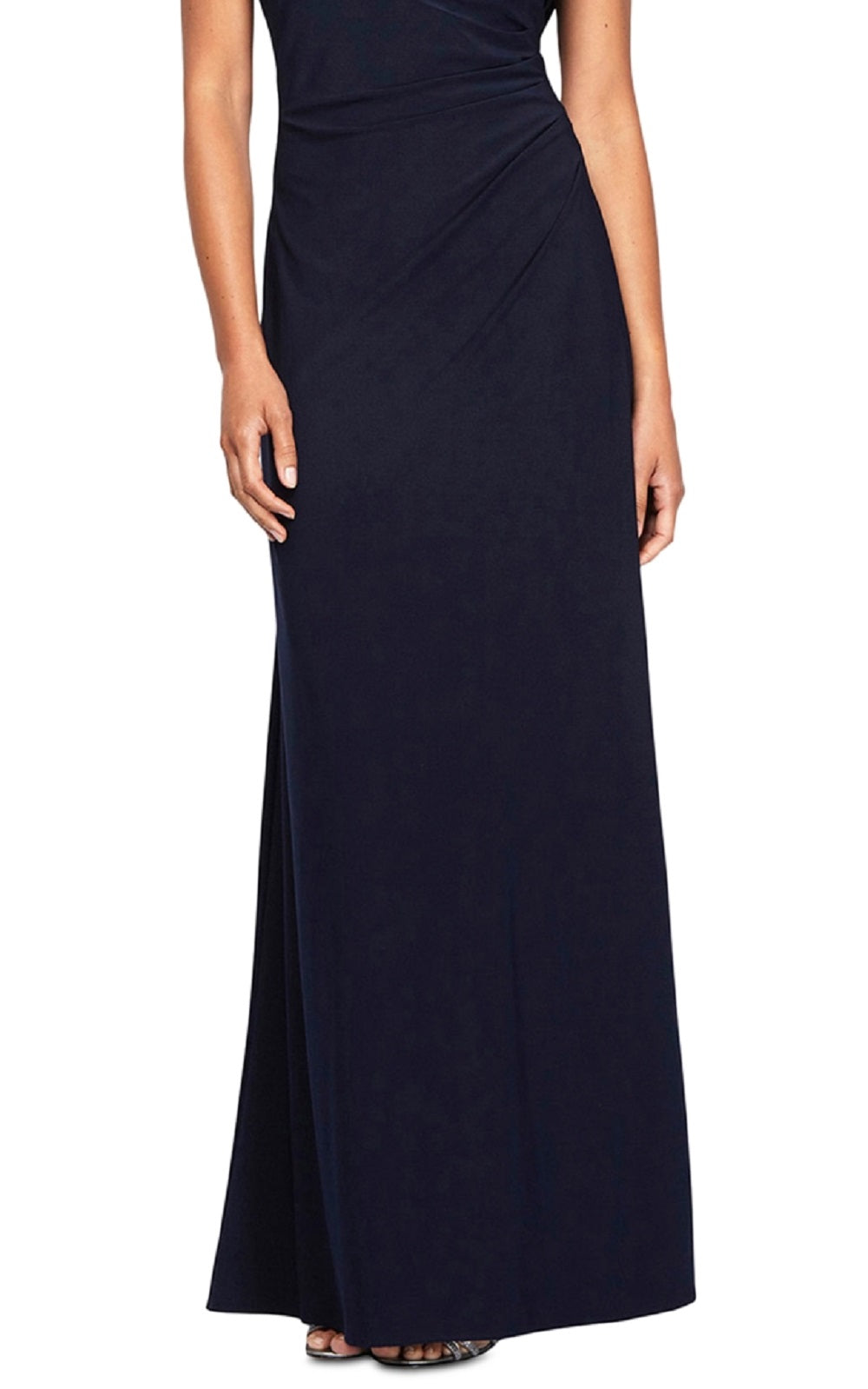 Vestido feminino Alex Evenings com corpete brocado e cintura império, azul, tamanho 10