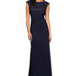 Vestido feminino Alex Evenings com corpete brocado e cintura império, azul, tamanho 10
