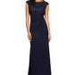 Vestido feminino Alex Evenings com corpete brocado e cintura império, azul, tamanho 16