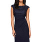 Vestido feminino Alex Evenings com corpete brocado e cintura império, azul, tamanho 16