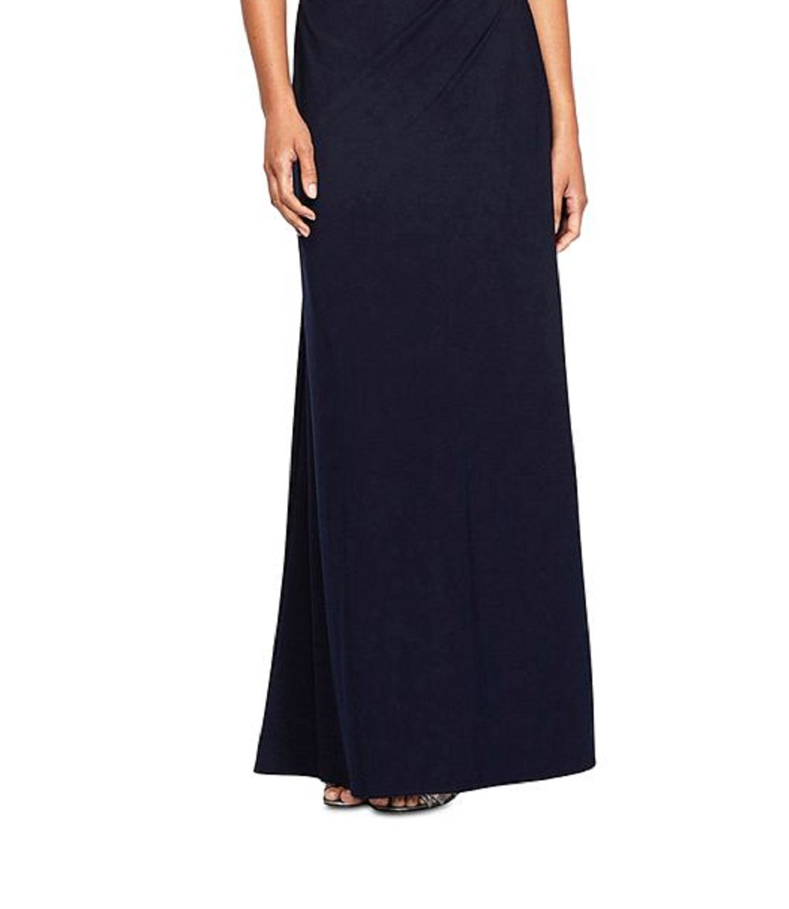 Vestido feminino Alex Evenings com corpete brocado e cintura império, azul, tamanho 16