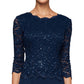 Vestido de coquetel feminino Alex Evenings, azul, tamanho 14, duas peças