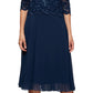 Vestido de coquetel feminino Alex Evenings, azul, tamanho 14, duas peças