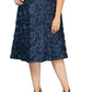 Vestido de coquetel feminino Alex Evenings com lantejoulas e renda, azul, tamanho 22W