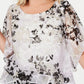 Blusa feminina estampada Alex Evenings, branca, tamanho 1X