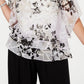 Blusa feminina estampada Alex Evenings, branca, tamanho 1X