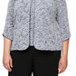 Conjunto de jaqueta e blusa estampada mandarim Alex Evenings feminino, roxo, tamanho 3X