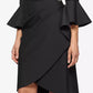 Vestido tubinho de compressão drapeado Alex Evenings com manga sino, preto, tamanho 10