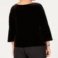 Alex Evenings Top Plus Velvet Embelezado Feminino Preto Tamanho 3X