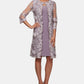 Vestido feminino Alex Evenings com jaqueta bordada e aparência em camadas, rosa, tamanho 6, pequeno