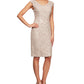 Vestido justo feminino Alex Evenings com manga curta e lantejoulas e renda, tamanho 16, branco