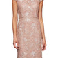 Vestido longo feminino Alex Evenings com lantejoulas evasê, marrom, tamanho 16