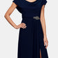 Vestido feminino Alex Evenings com decote canoa e cintura com contas, azul, tamanho 12